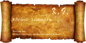 Kőrösi Izabella névjegykártya